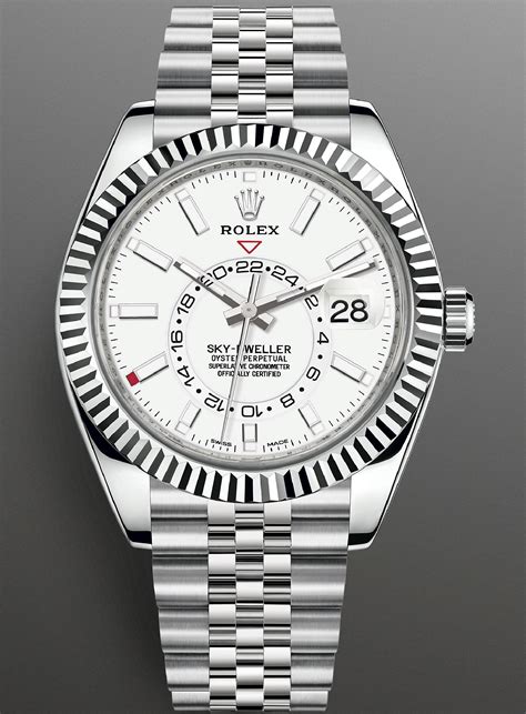 rolex sky dweller oyster steel and white gold|rolex 8385 18k white gold.